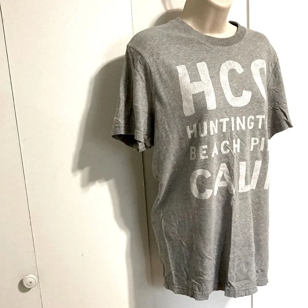 HOLLISTER HCO Huntington Beach Pier California Gray Grey Youth Inisex Large
